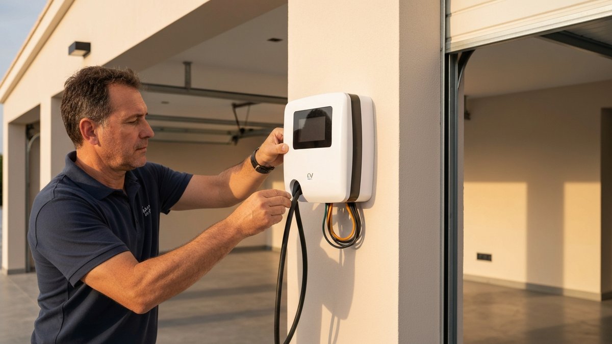 Estación de carga rápida en ruta para coches eléctricos